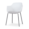 Nolon Nora-Liz Eetkamerstoel Wit - Lichtgrijs Kussen - Zwarte Poten