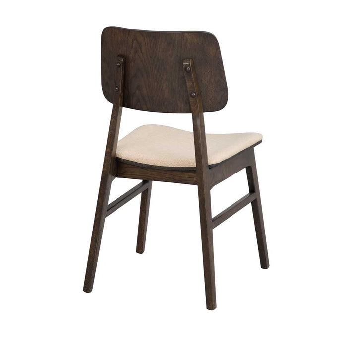Rowico Home Nagano Houten Eetkamerstoel Bruin - Met Beige Zitkussen
