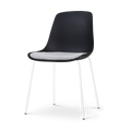 Nolon Nora-Liv Eetkamerstoel Zwart - Lichtgrijs Kussen - Witte Poten