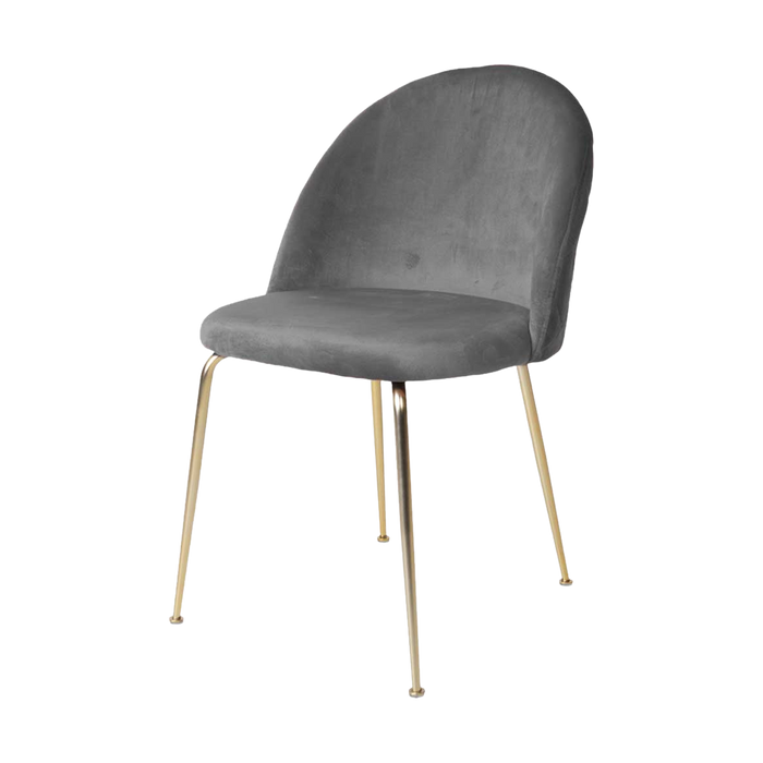 Artichok Aniek Eetkamerstoel Velvet Grijs - Gouden Poten