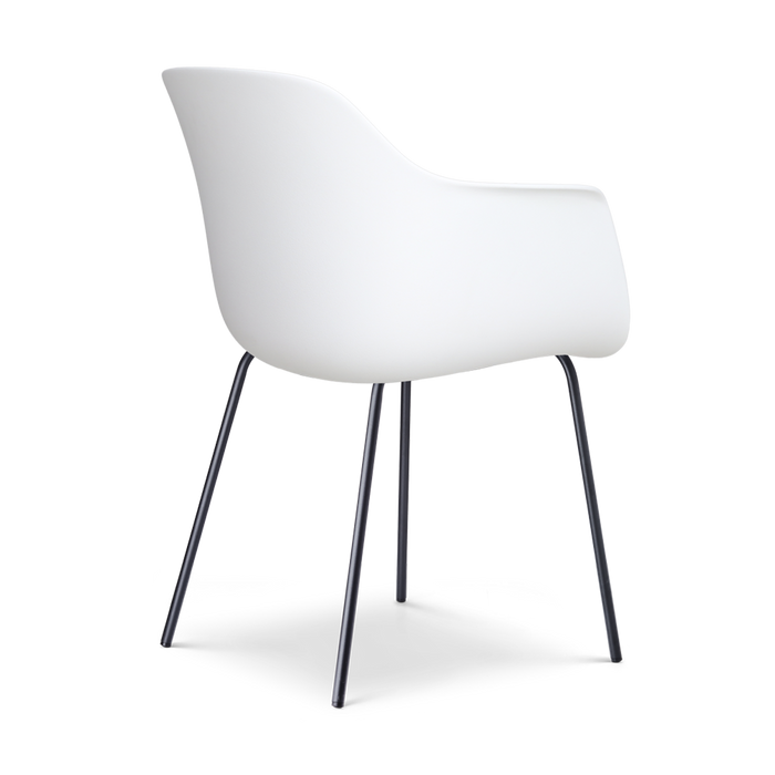 Nolon Nora-Liz Eetkamerstoel Wit - Lichtgrijs Kussen - Zwarte Poten