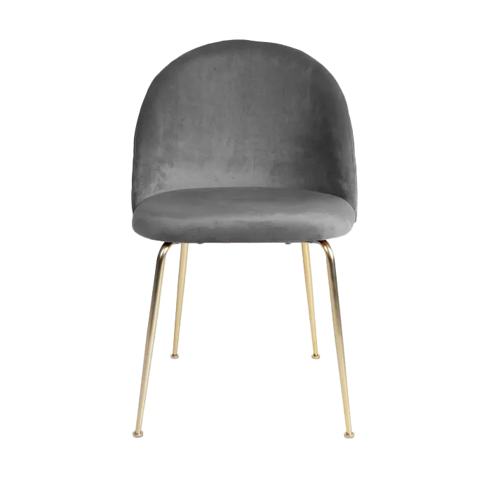 Artichok Aniek Eetkamerstoel Velvet Grijs - Gouden Poten