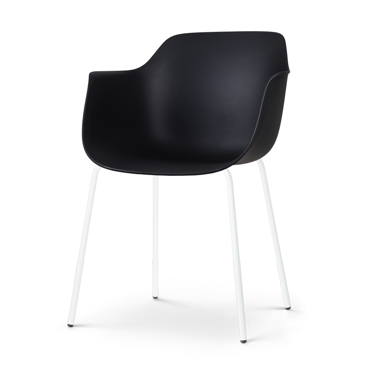 Nolon Nora-Puk Eetkamerstoel Zwart - met Armleuning - Wit Onderstel