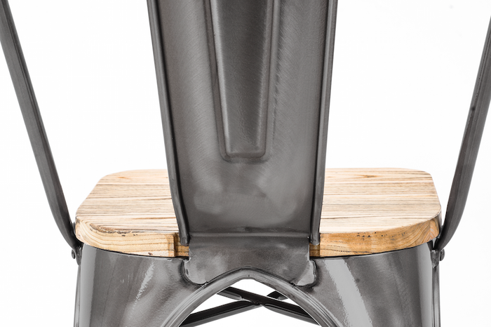 Legend Metalen Eetkamerstoel Industrieel Metaal - Houten Zitting