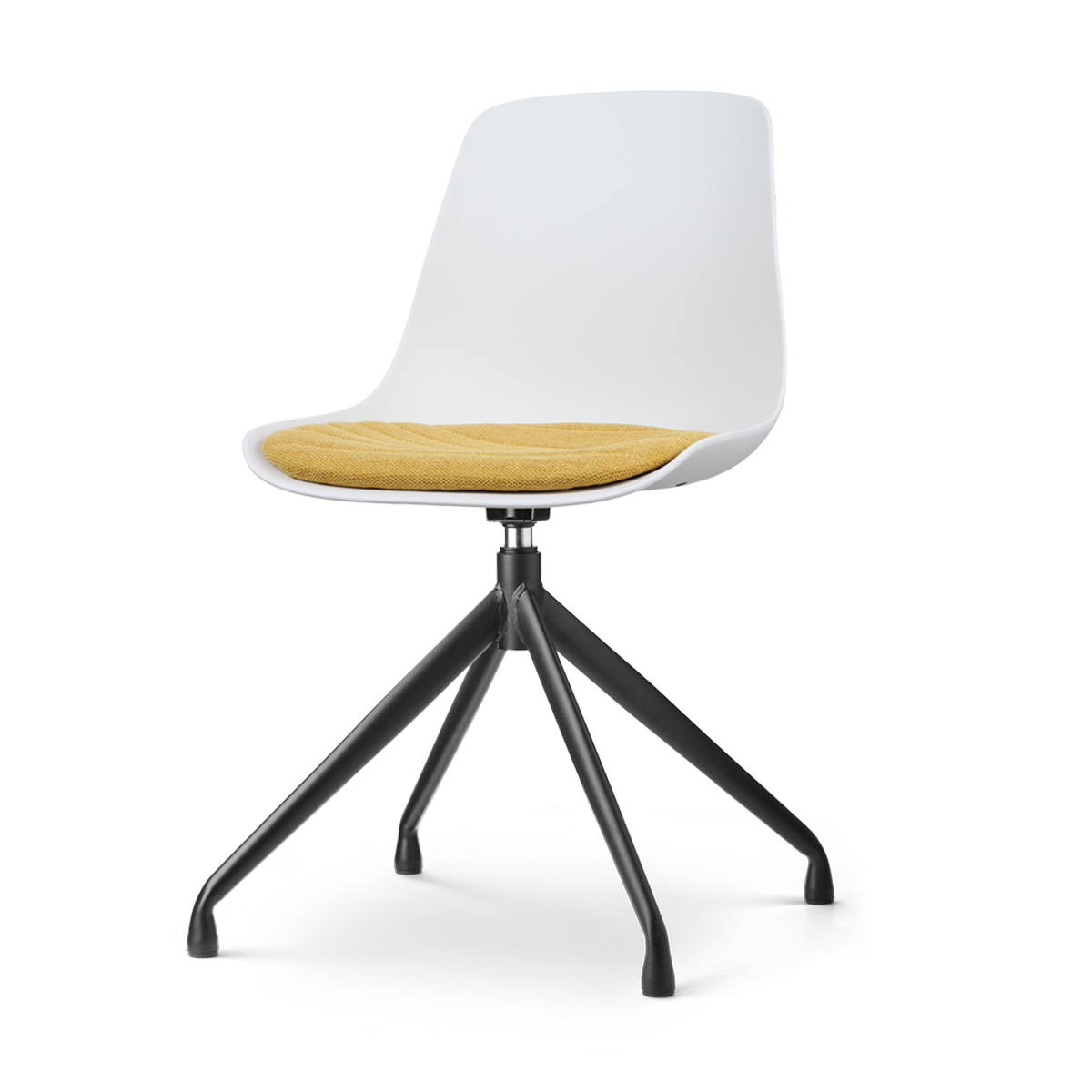 Nolon Nola-Liv Eetkamerstoel Wit - Okergeel - Draaibaar - Zwart