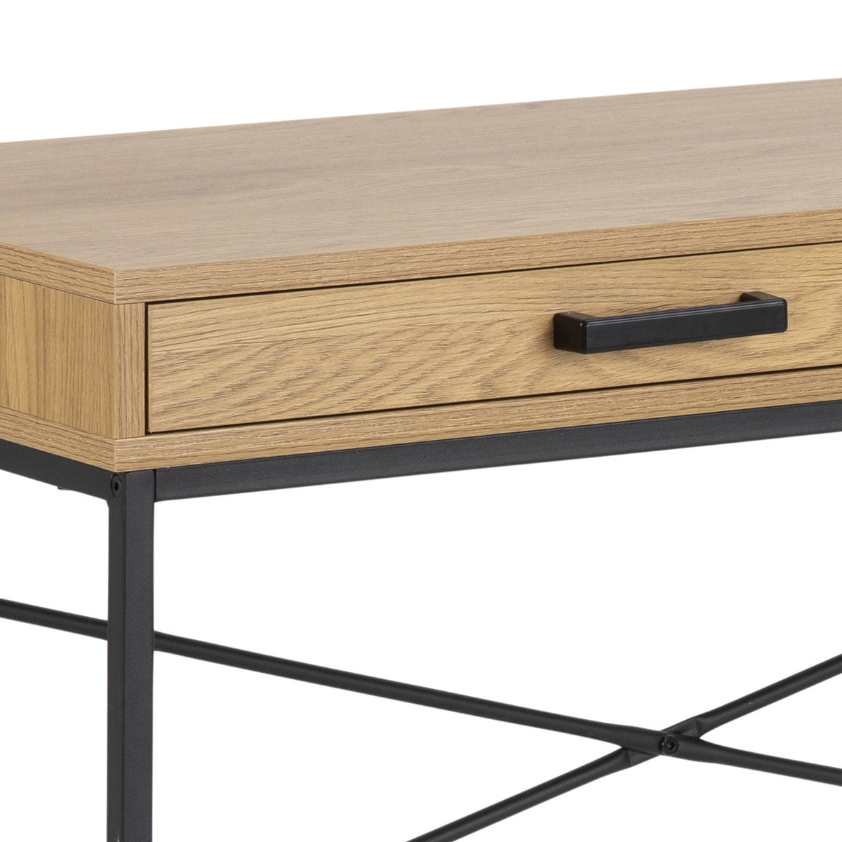 Lisomme Vic houten bureau naturel - met opbergvak - 110 x 45 cm