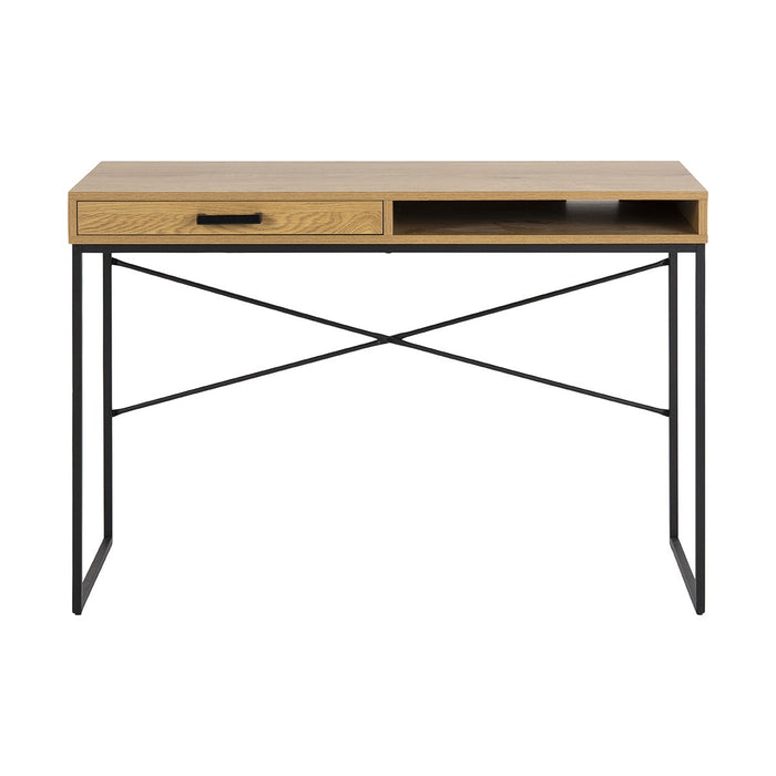 Lisomme Vic houten bureau naturel - met opbergvak - 110 x 45 cm