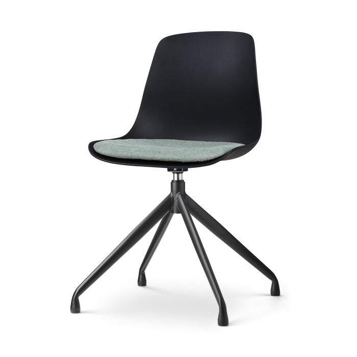 Nolon Nola-Liv Eetkamerstoel Zwart - Zacht Groen - Draaibaar - Zwart