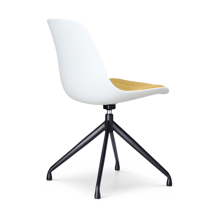 Nolon Nola-Liv Eetkamerstoel Wit - Okergeel - Draaibaar - Zwart