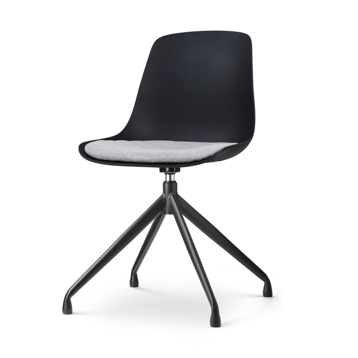Nolon Nola-Liv Eetkamerstoel Zwart - Lichtgrijs - Draaibaar - Zwart