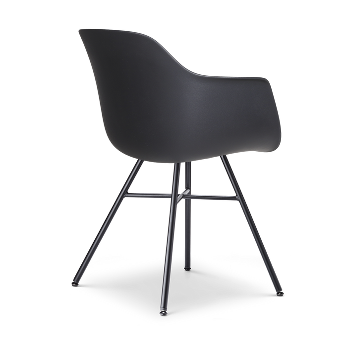 Nolon Noa-Liz Eetkamerstoel Zwart - Terracotta Kussen - Zwarte Poten