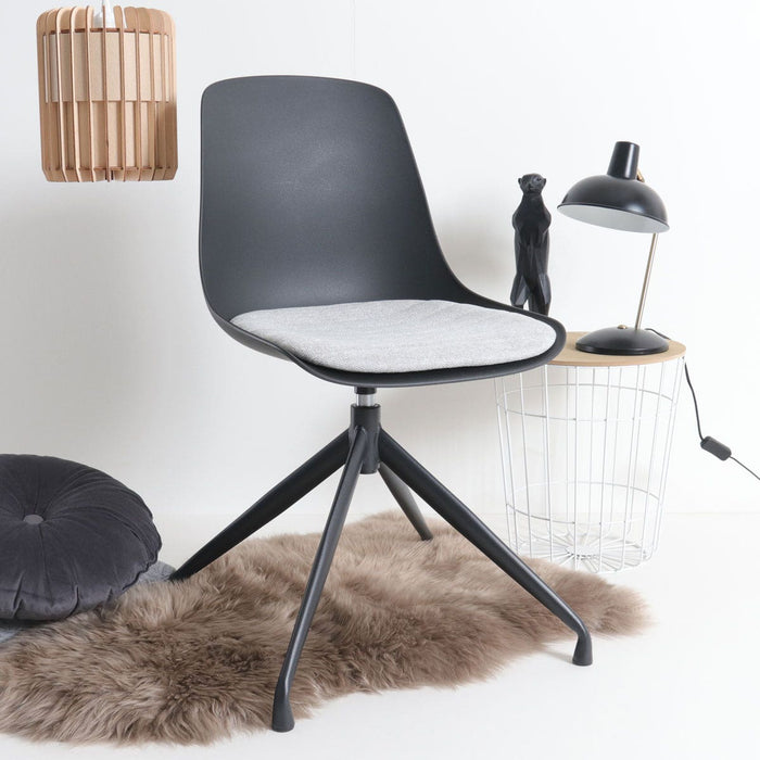 Nolon Nola-Liv Eetkamerstoel Zwart - Lichtgrijs - Draaibaar - Zwart