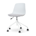 Nolon Nout-Liv Bureaustoel Wit - Lichtgrijs Kussen - Wit Onderstel