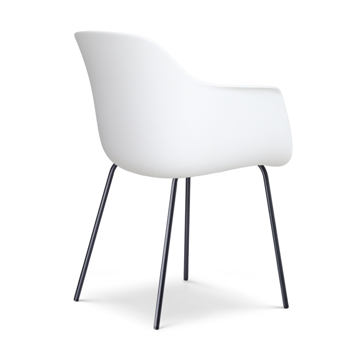 Nolon Nora-Liz Eetkamerstoel Wit - Beige Kussen - Zwarte Poten