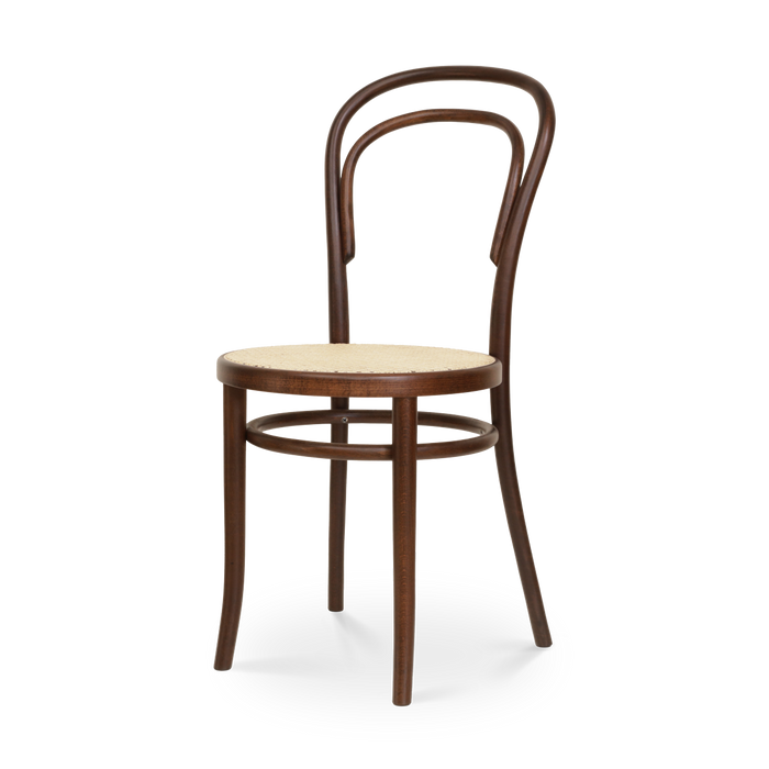 Fameg Vienna Thonet No.14 Houten Bistrostoel Walnoot - Rotan Zitting