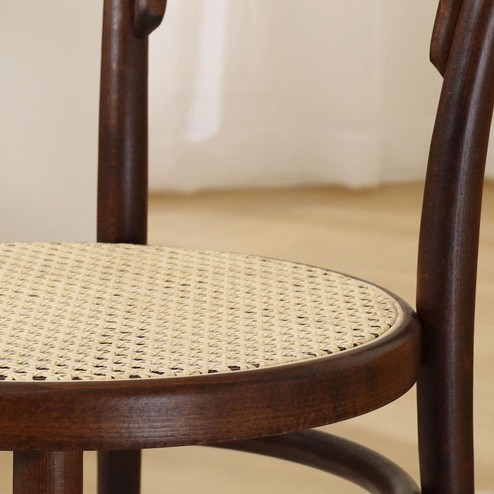 Fameg Vienna Thonet No.14 Houten Bistrostoel Walnoot - Rotan Zitting