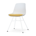 Nolon Noa-Liv Eetkamerstoel Wit - Okergeel Kussen - Wit Onderstel