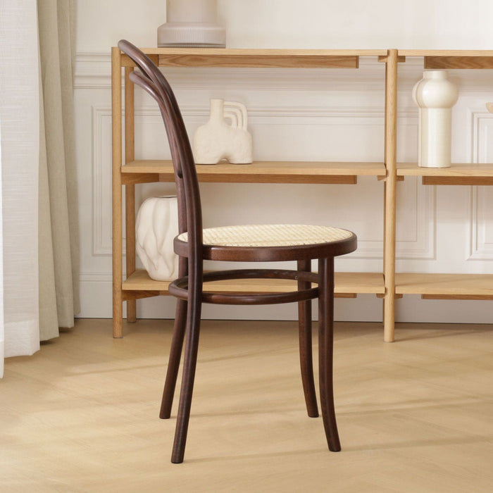 Fameg Vienna Thonet No.14 Houten Bistrostoel Walnoot - Rotan Zitting