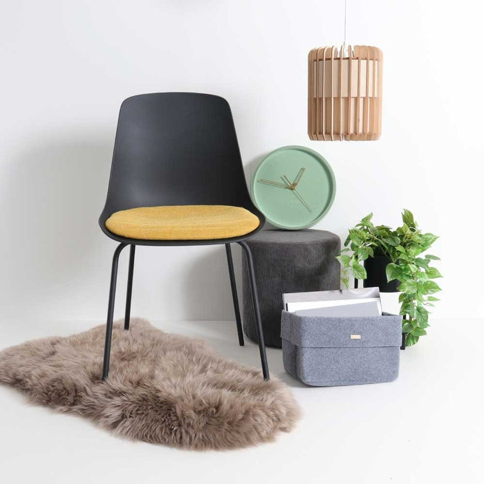 Nolon Nora-Liv Eetkamerstoel Zwart - Okergeel Kussen - Zwarte Poten