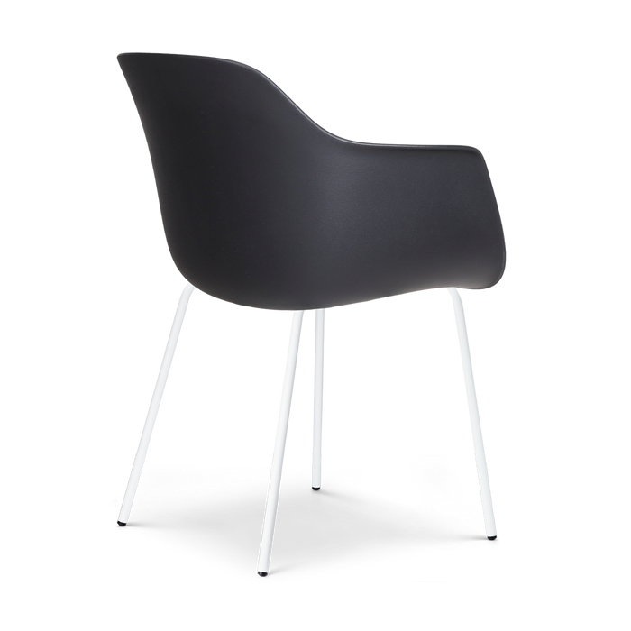 Nolon Nora-Puk Eetkamerstoel Zwart - met Armleuning - Wit Onderstel
