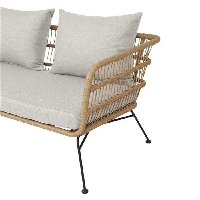 Lisomme Dax rotan tuinbank zand - met zitkussens