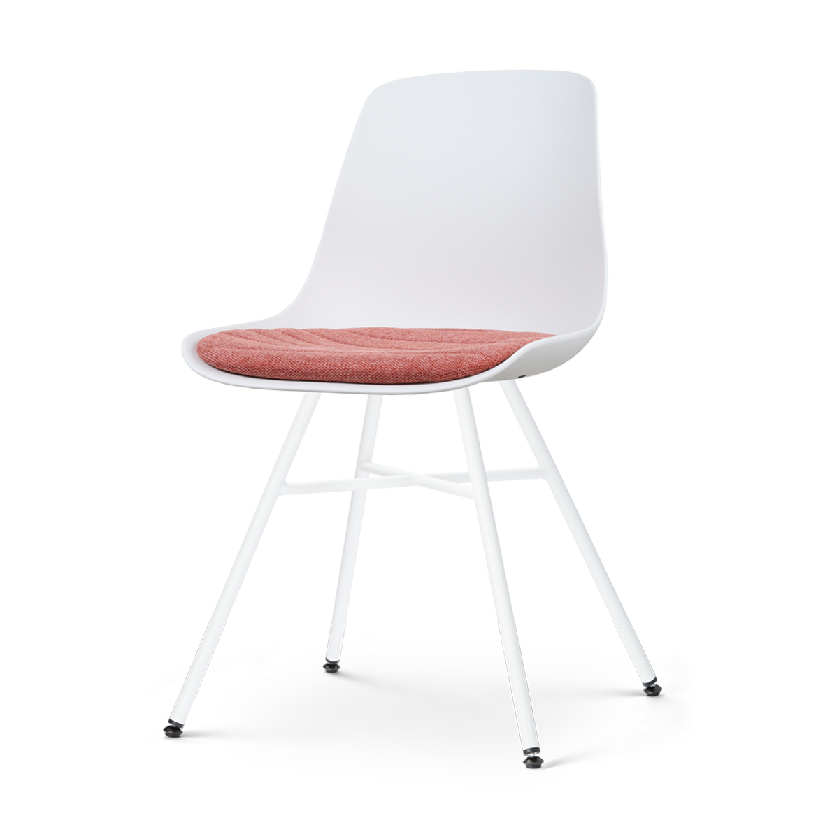 Nolon Noa-Liv Eetkamerstoel Wit - Terracotta Kussen - Wit Onderstel