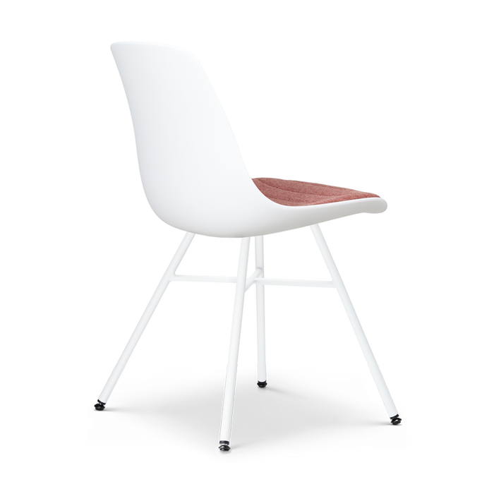 Nolon Noa-Liv Eetkamerstoel Wit - Terracotta Kussen - Wit Onderstel