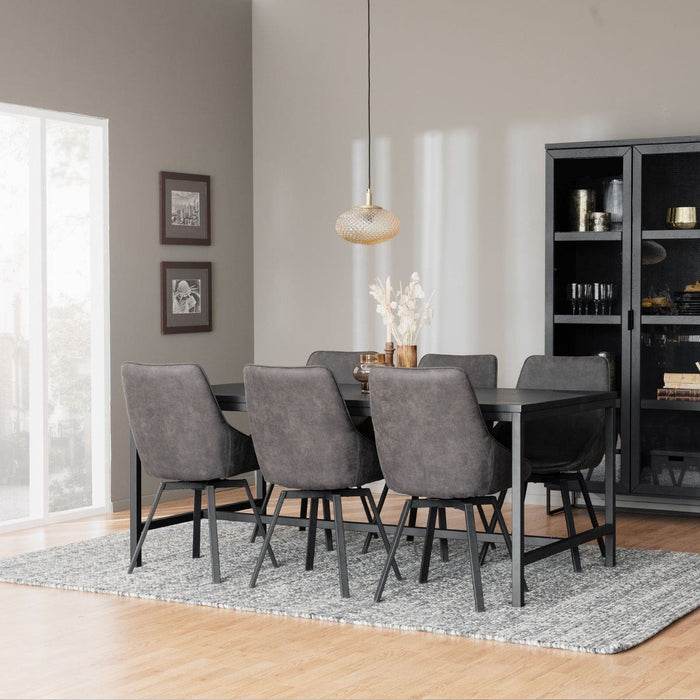 Rowico Home Alison Draaibare Eetkamerstoel Donkegrijs - Kunstleer