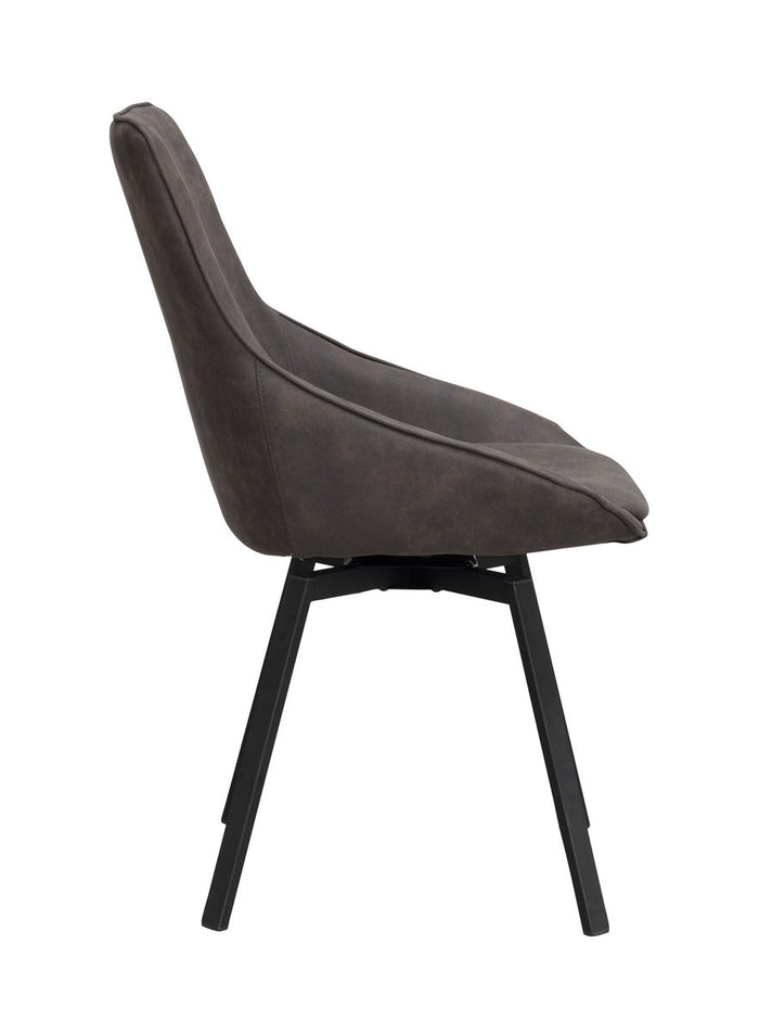 Rowico Home Alison Draaibare Eetkamerstoel Donkegrijs - Kunstleer