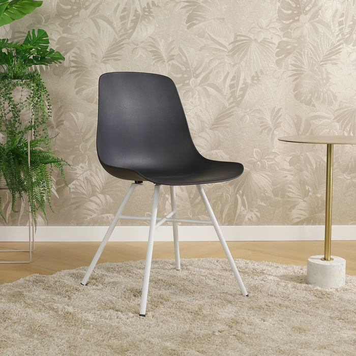 Nolon Noa-Pip eetkamerstoel zwart - wit onderstel