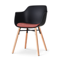 Nolon Nena-Liz Eetkamerstoel Zwart - Armleuning - Terracotta Kussen