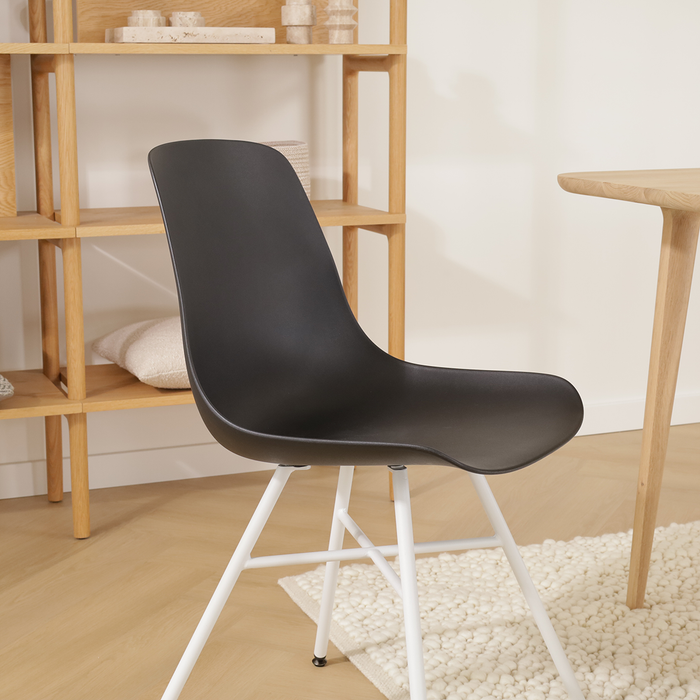 Nolon Noa-Pip eetkamerstoel zwart - wit onderstel