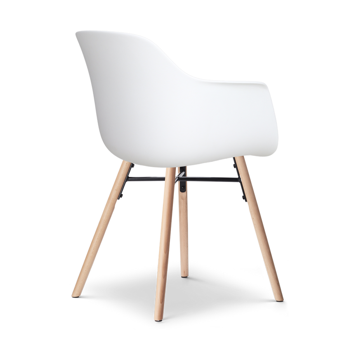 Nolon Nena-Liz Eetkamerstoel Wit - Armleuning - Okergeel Kussen