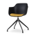 Nolon Nola-Liz Eetkamerstoel Zwart - Okergeel - Draaibaar - Zwart