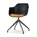 Nolon Nola-Liz Eetkamerstoel Zwart - Okergeel - Draaibaar - Zwart