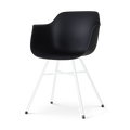Nolon Noa-Puk Eetkamerstoel Zwart - met Armleuning - Wit Onderstel
