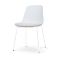 Nolon Nora-Liv Eetkamerstoel Wit - Beige Kussen - Witte Poten