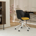 Nolon Nout-Liz Bureaustoel Zwart - Okergeel Kussen - Wit Onderstel