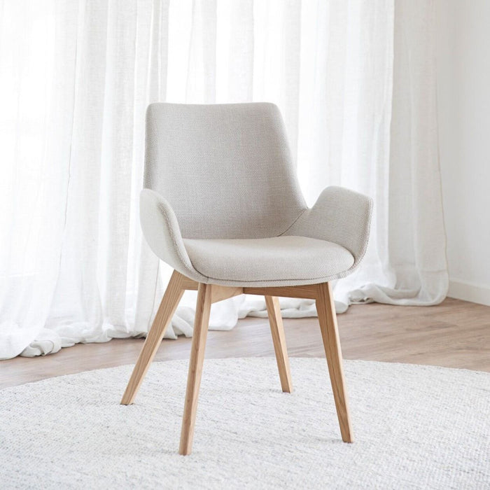 Rowico Home Drimsdale Stoel - Set Van 2 -  Beige Stof|Lichtbruin