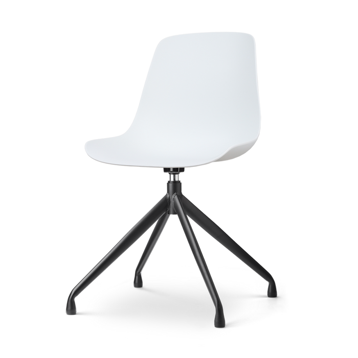Nolon Nola-Pip Eetkamerstoel Wit - Draaibaar - Zwart Onderstel