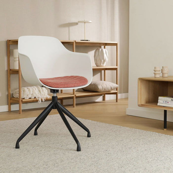 Nolon Nola-Liz Eetkamerstoel Wit - Terracotta - Draaibaar - Zwart