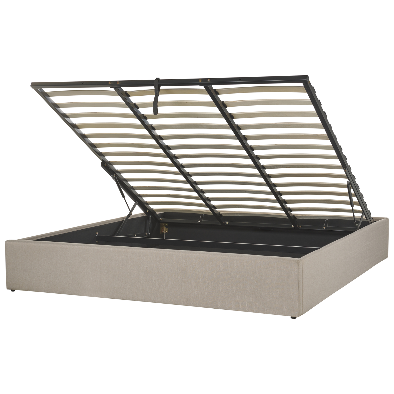 Beliani-DINAN-Tweepersoonsbed-Lichtbruin-180 x 200 cm-Polyester