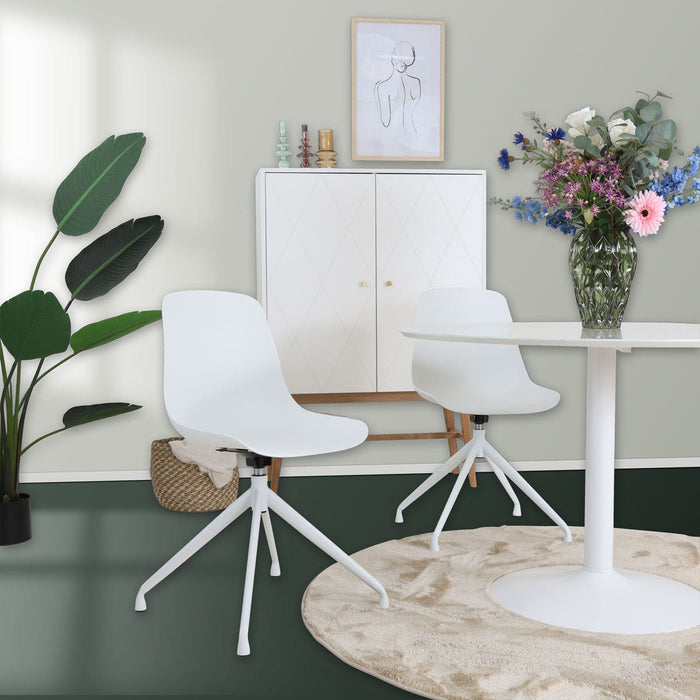 Nolon Nola-Pip Eetkamerstoel Wit - Draaibaar - Wit Onderstel