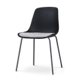Nolon Nora-Liv Eetkamerstoel Zwart - Lichtgrijs Kussen - Zwarte Poten