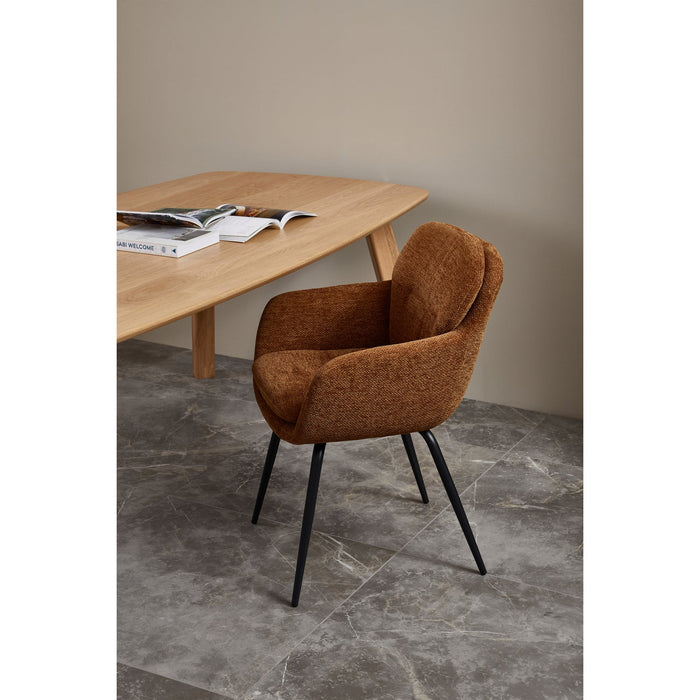 WOOOD Runa Eetkamerstoelen - Polyester - Caramel - Set van 6