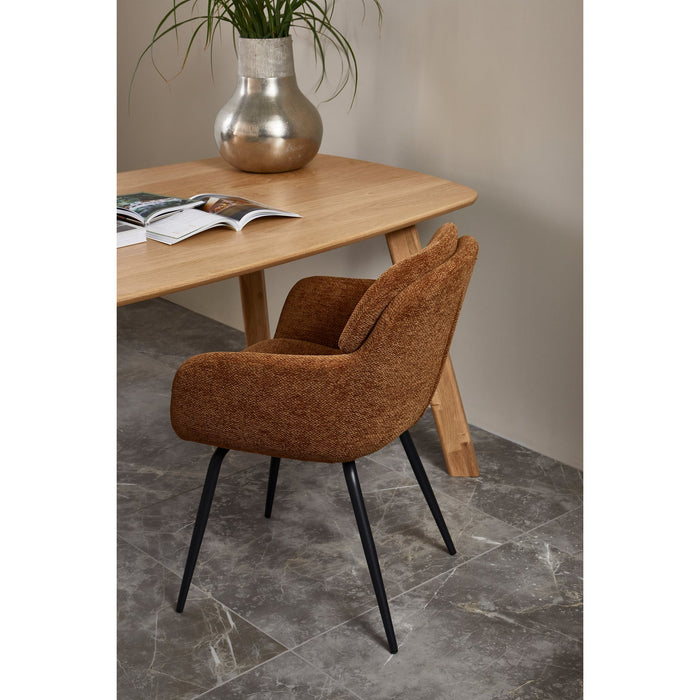 WOOOD Runa Eetkamerstoelen - Polyester - Caramel - Set van 6