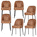 WOOOD Vogue Eetkamerstoelen - Leer - Cognac - Set van 6