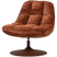 WOOOD Elvi Draaifauteuil - Chenille Structuur -  Roestbruin - 81x73x84