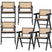WOOOD Gunn Eetkamerstoelen Rattan - Hout - Zwart- Set van 6