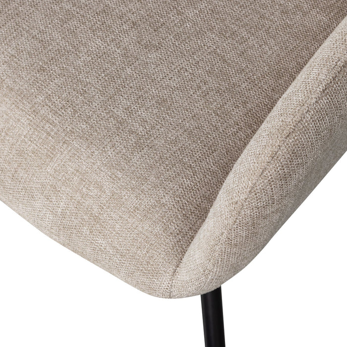 WOOOD Grant-Jaki Eetkamerstoelen - Chenille - Zand - Set van 6